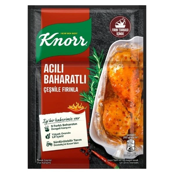 Knorr Fırında Tavuk Çeşnisi Acılı Baharatlı 31 Gram