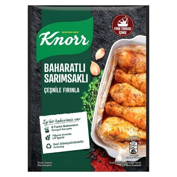 Knorr Fırında Tavuk Çeşnisi Baharat Sarımsak 34 Gram