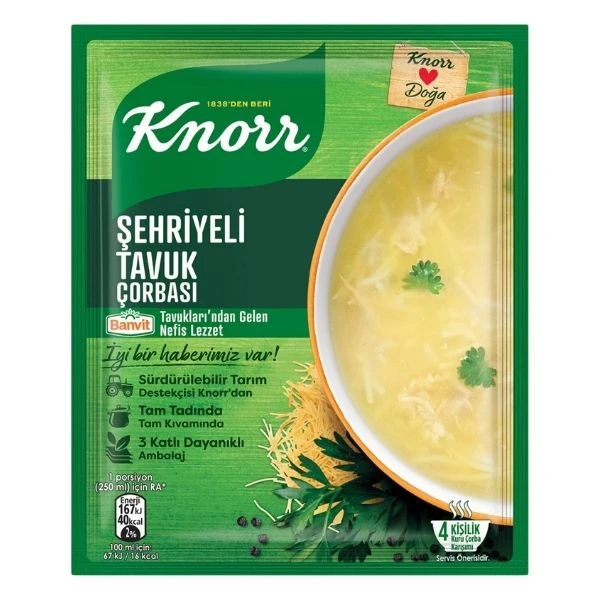 Knorr Hazır Çorba Şehriyeli Tavuk 4 Kişilik 51 Gram