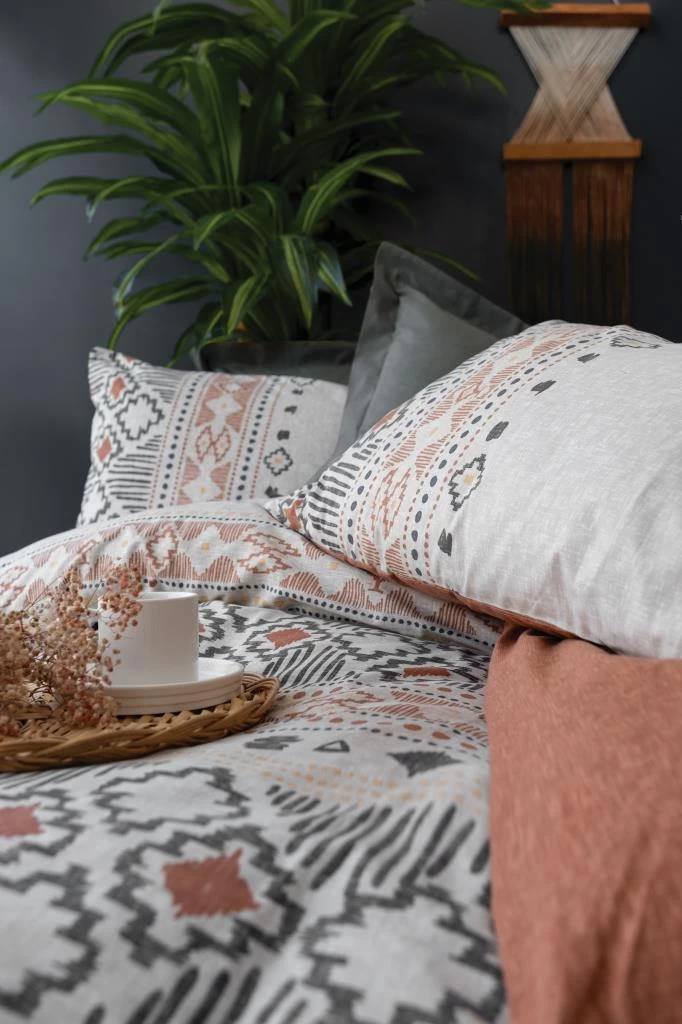Cotton Box Etnich Nevresim Takımı Çift Kişilik Vita Gri