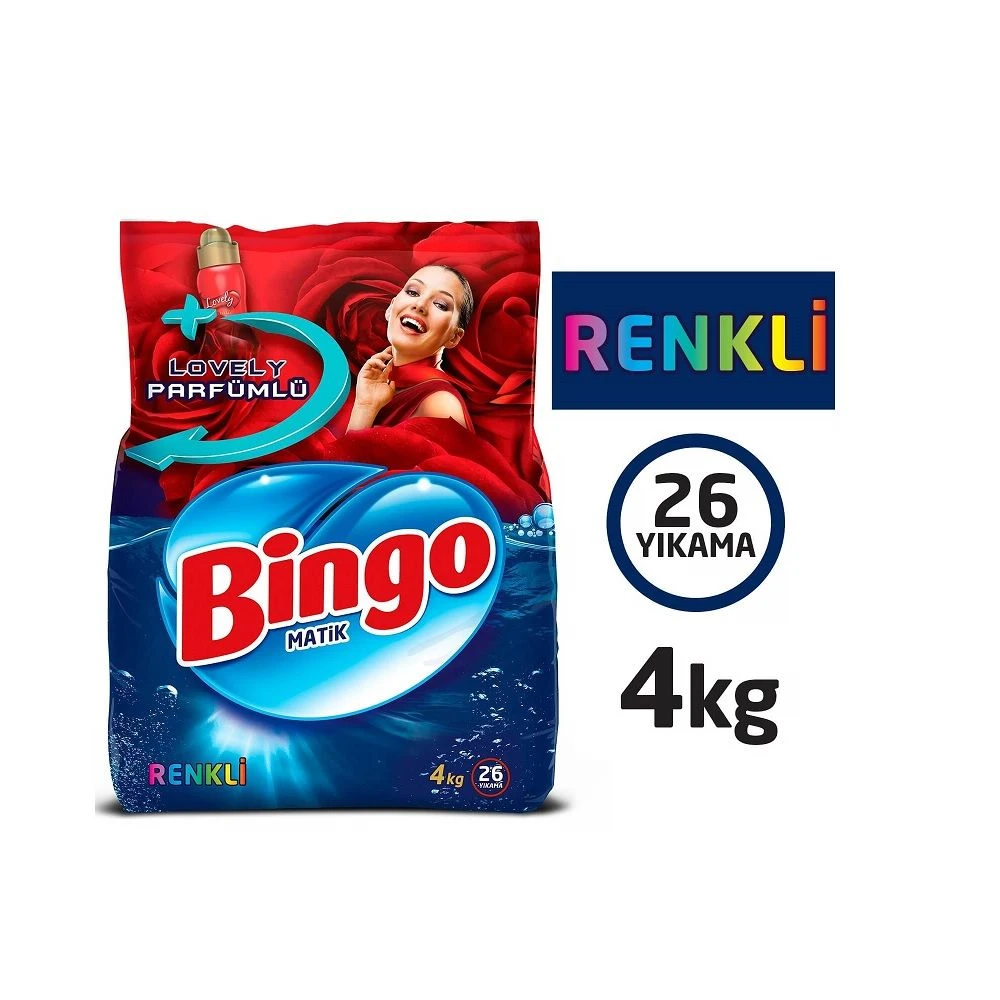 Bingo Matik Toz Çamaşır Deterjanı Renkliler İçin 4 Kg
