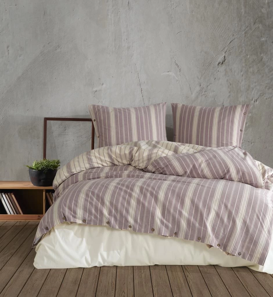 Clasy Butik Native Serisi Çift Kişilik Nevresim Takımı Pardus V1 Gülkurusu