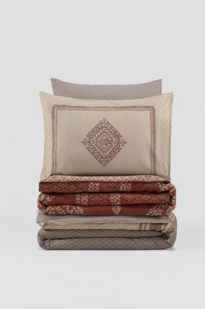Cotton Box Çift Kişilik Battaniyeli Nevresim Takımı Hardy Kahve
