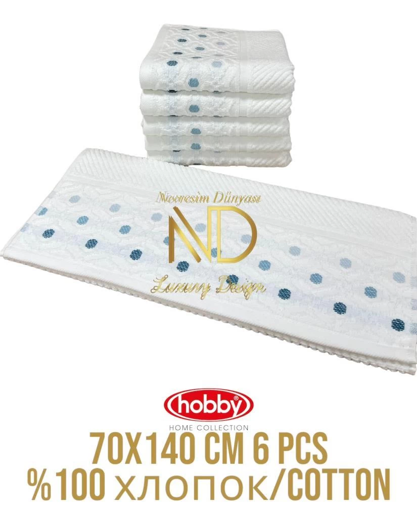 Hobby Pamuk 6´lı 70x140 Banyo Havlu Seti Sedna Turkuaz