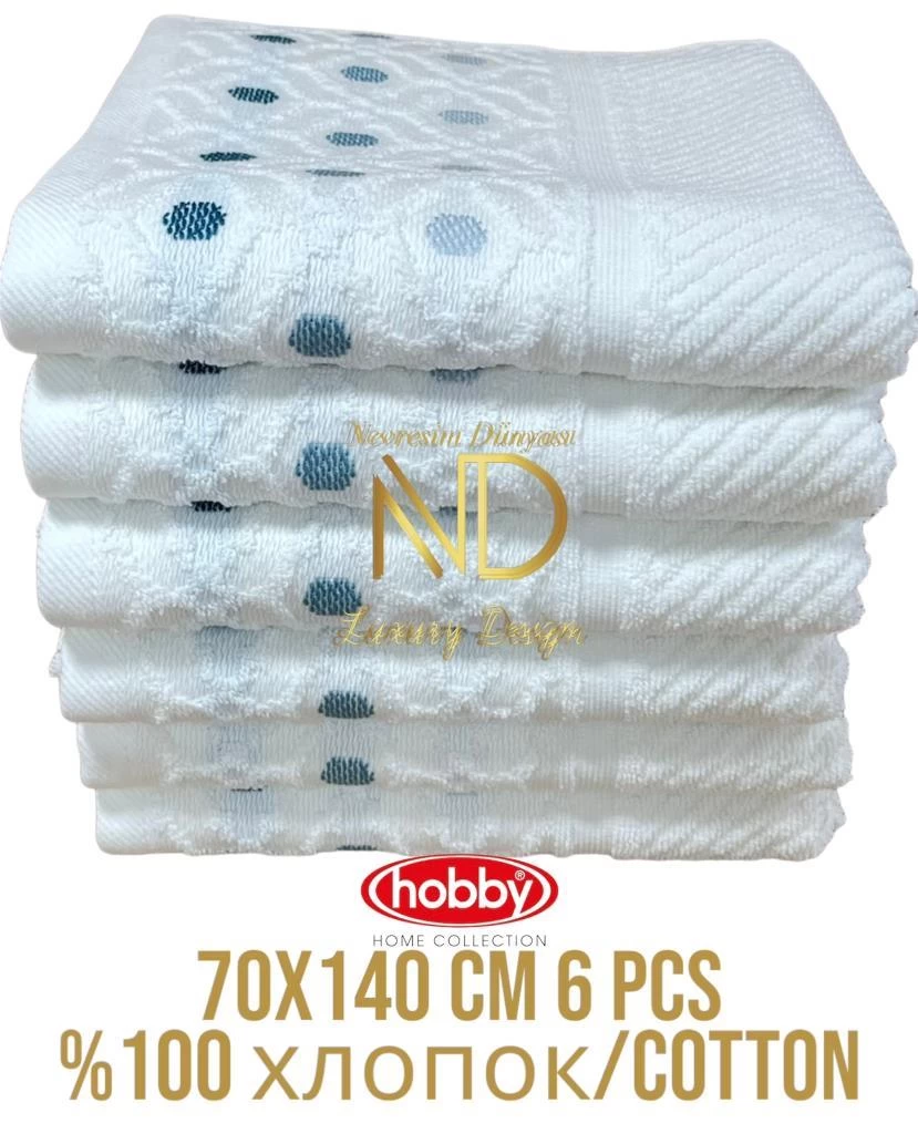 Hobby Pamuk 6´lı 70x140 Banyo Havlu Seti Sedna Turkuaz