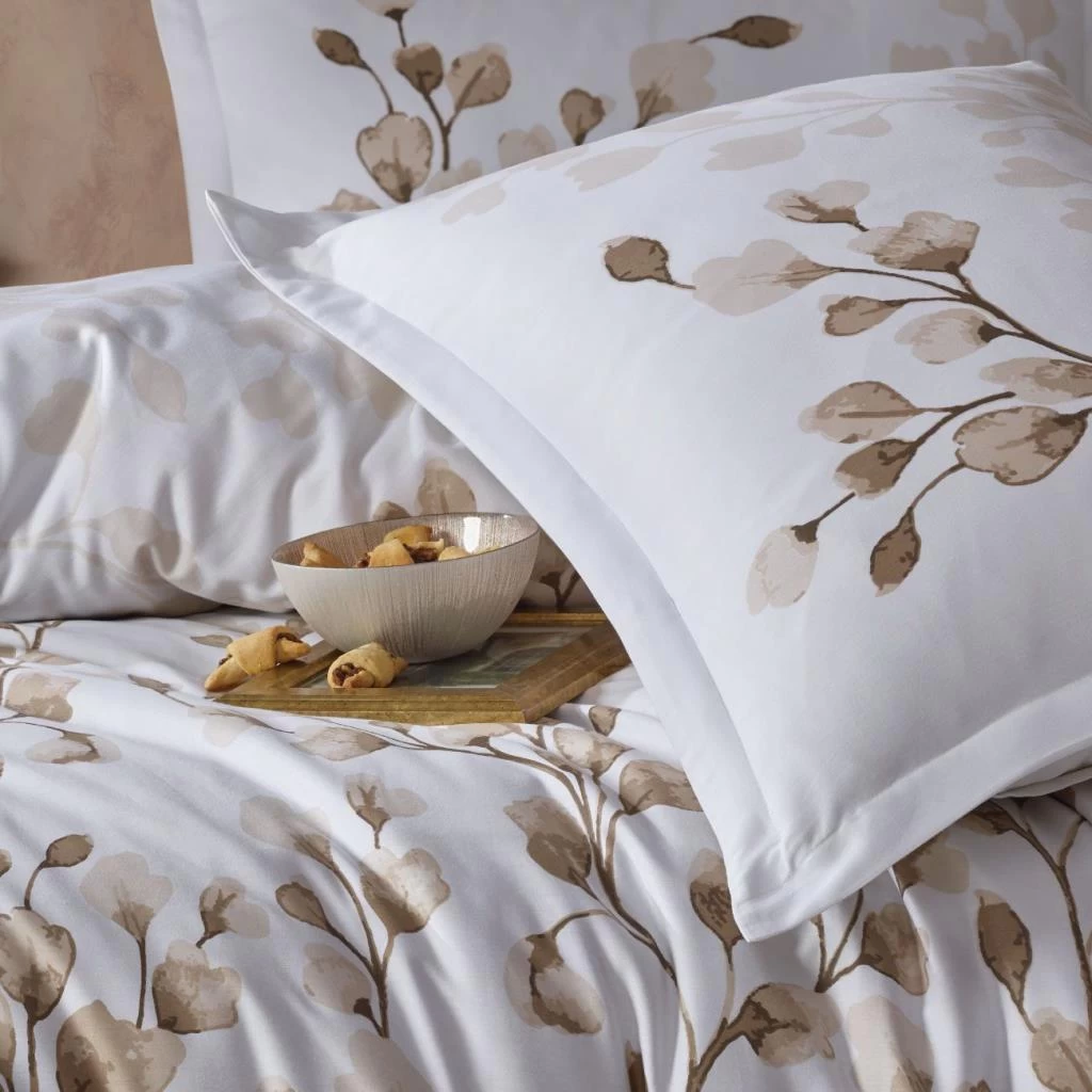 Clasy Pamuk Saten Çift Kişilik Nevresim Takımı Puha V1 Bej