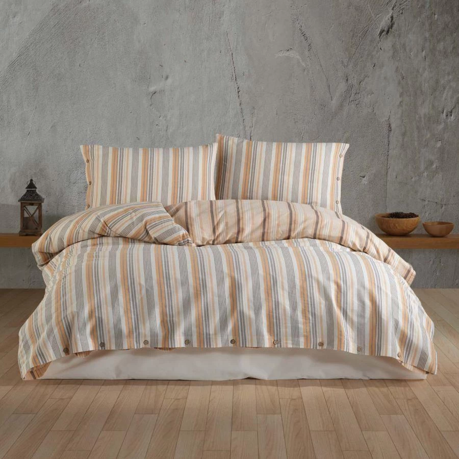 Clasy Butik Native Serisi Çift Kişilik Nevresim Takımı Velena V1 Somon