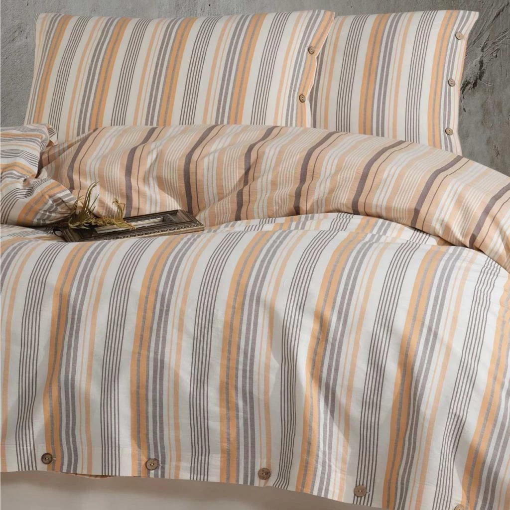 Clasy Butik Native Serisi Çift Kişilik Nevresim Takımı Velena V1 Somon