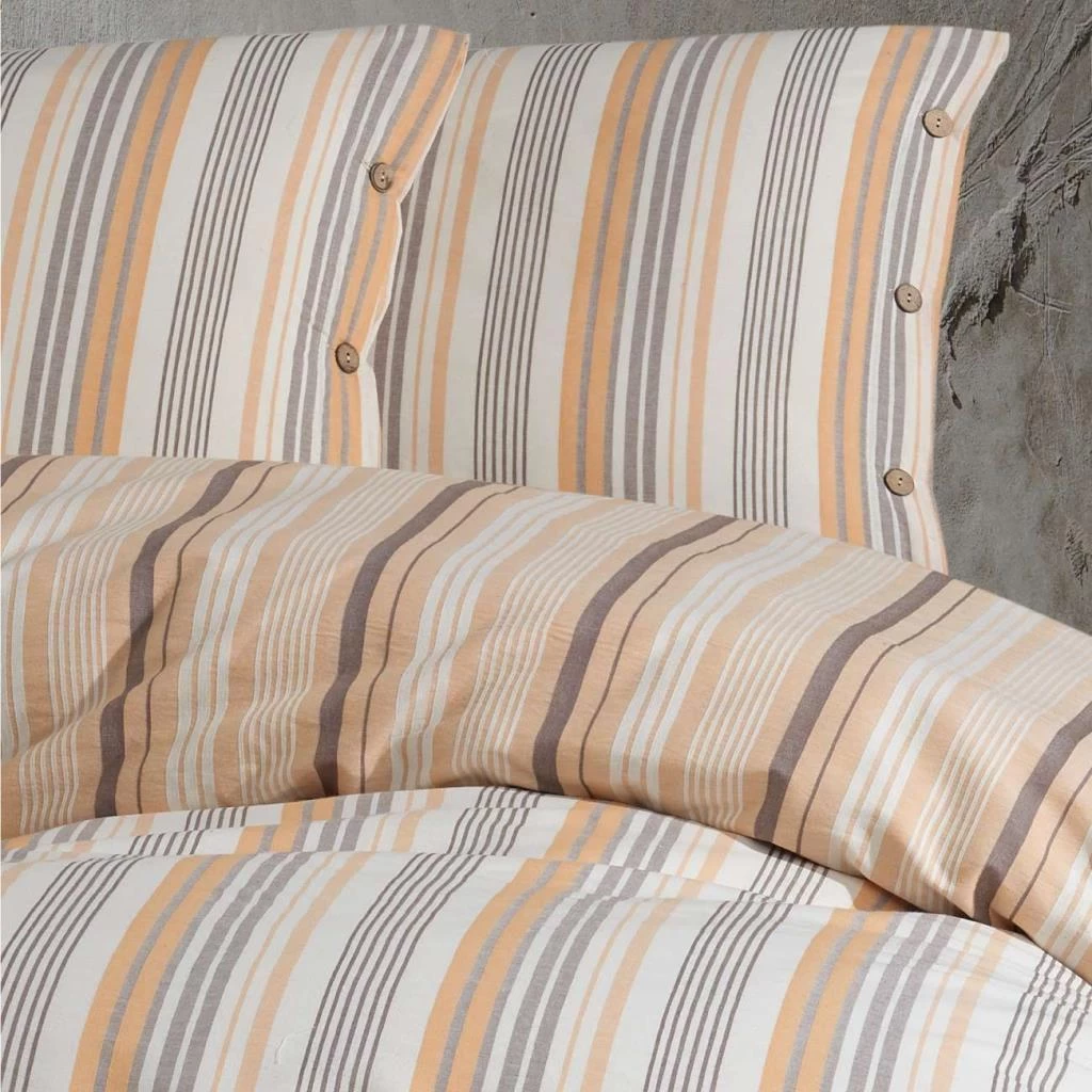 Clasy Butik Native Serisi Çift Kişilik Nevresim Takımı Velena V1 Somon