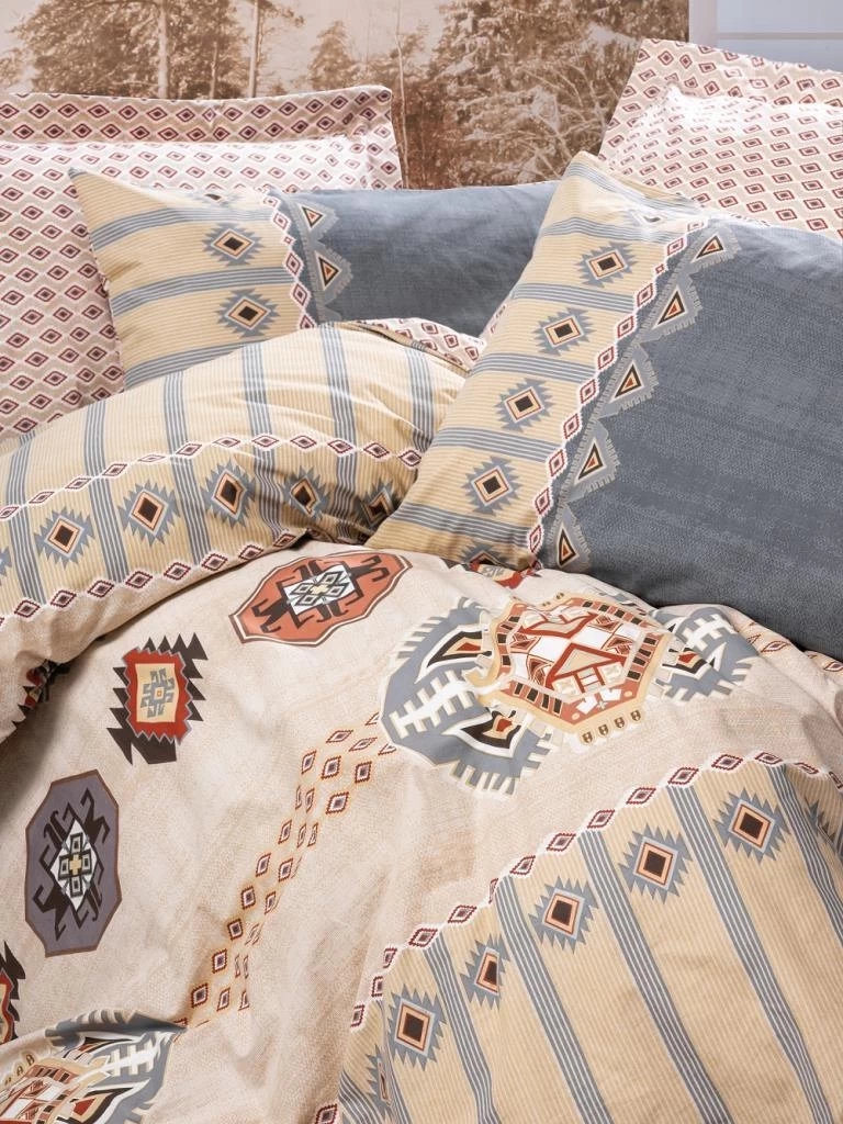Cotton Box Etnich Tek Kişilik Nevresim Takımı Dakota Gri
