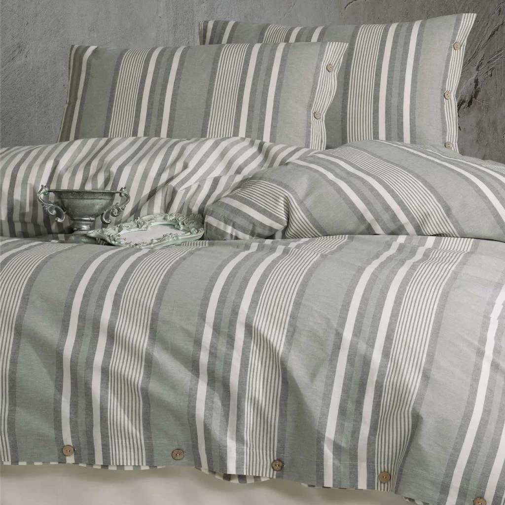 Clasy Butik Native Serisi Çift Kişilik Nevresim Takımı Dokya V1 Yeşil