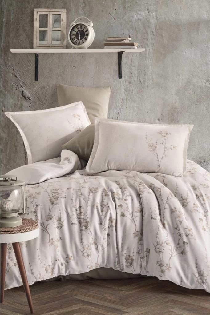 Clasy Saten Çift Kişilik Nevresim Takımı Terra V1 Kahve