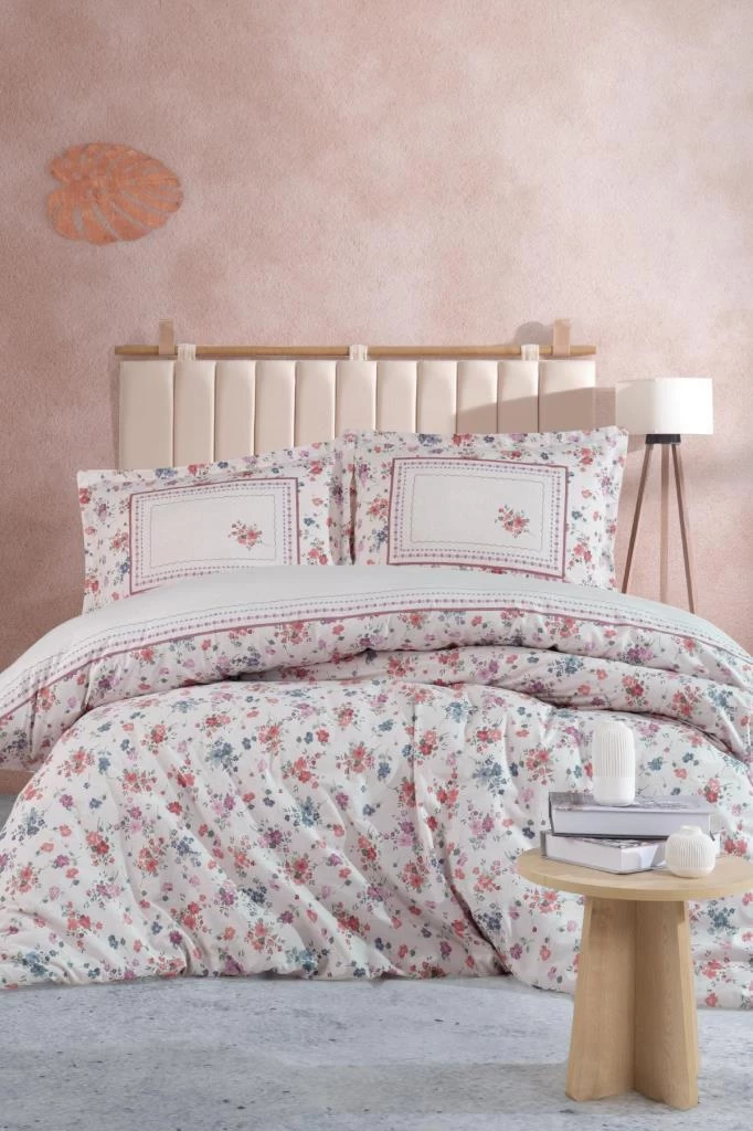 Clasy Ranforce Nevresim Takımı Çift Kişilik Visam V1 Kiremit