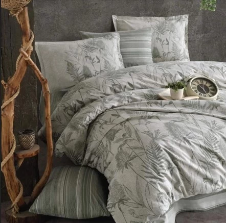 Clasy Ranforce Nevresim Takımı Çift Kişilik Tuva V1 Yeşil