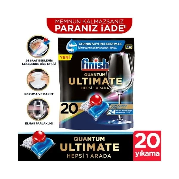 Finish Quantum Ultimate 20 Kapsül Bulaşık Makinesi Deterjanı Tableti