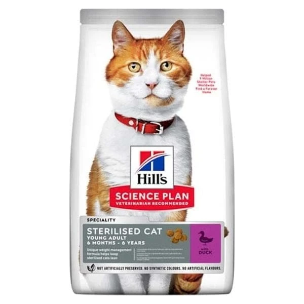 Hills Sterilised Plan Ördekli Kısırlaştırılmış Yetişkin Kedi Maması 1500 G