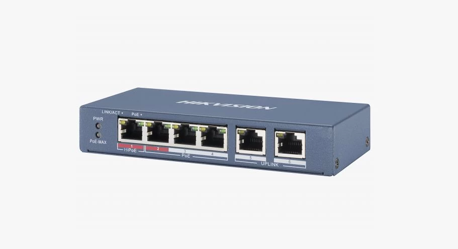 Hikvision Ds-3e0106p-e/m 4xfe+2xfe 35w Poe Switch