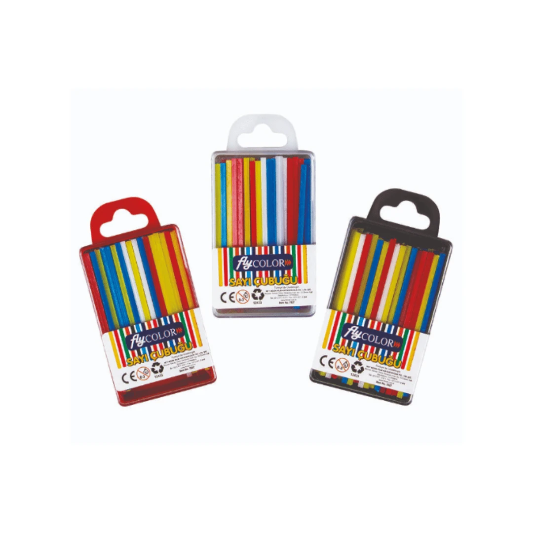 Fly Color Sayı Çubuğu Plastik Kutu 4 renkli 80 Çubuk