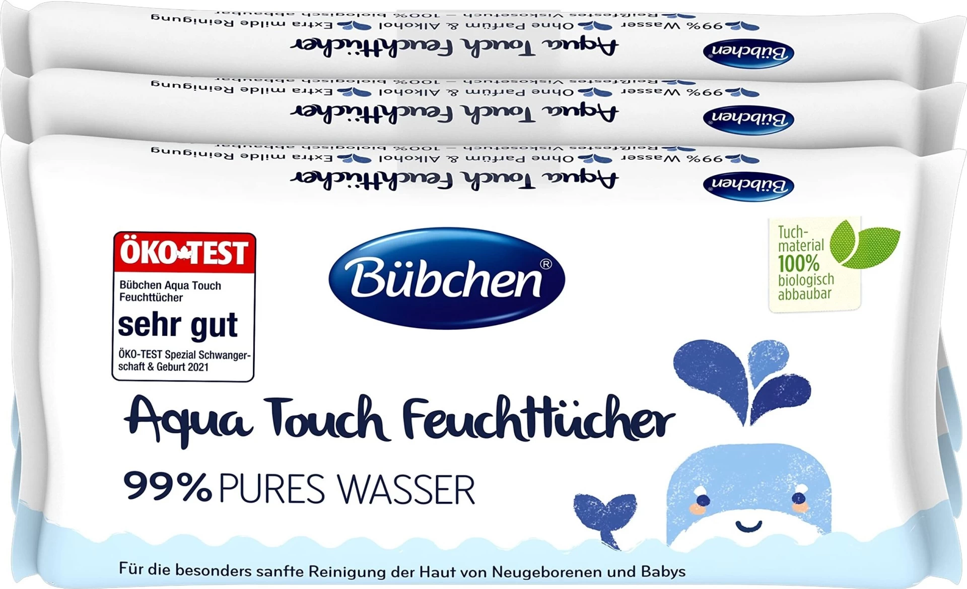 Bübchen Aqua Touch Yenidoğan Hassas Islak Mendil 3 X 48 Adet ( 144 Yaprak )