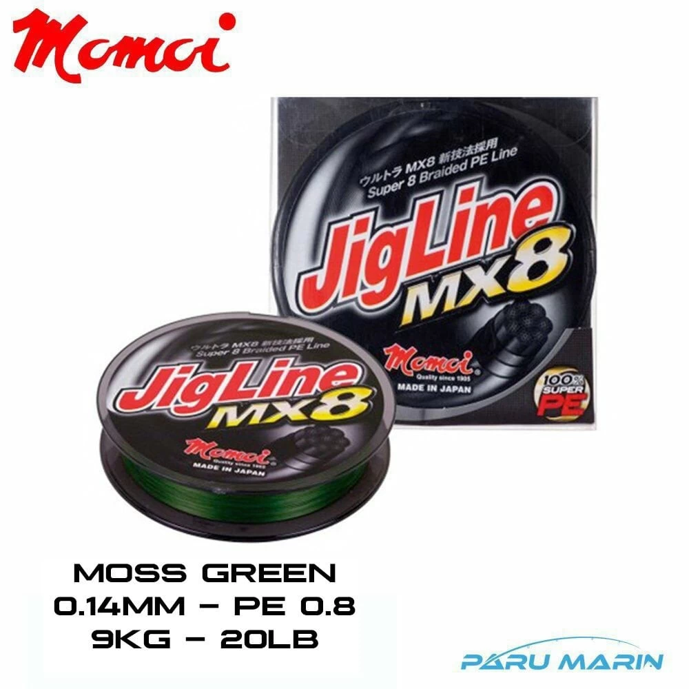 Momoi Jigline Mx8 0.14mm 300mt. Yeşil İp Misina