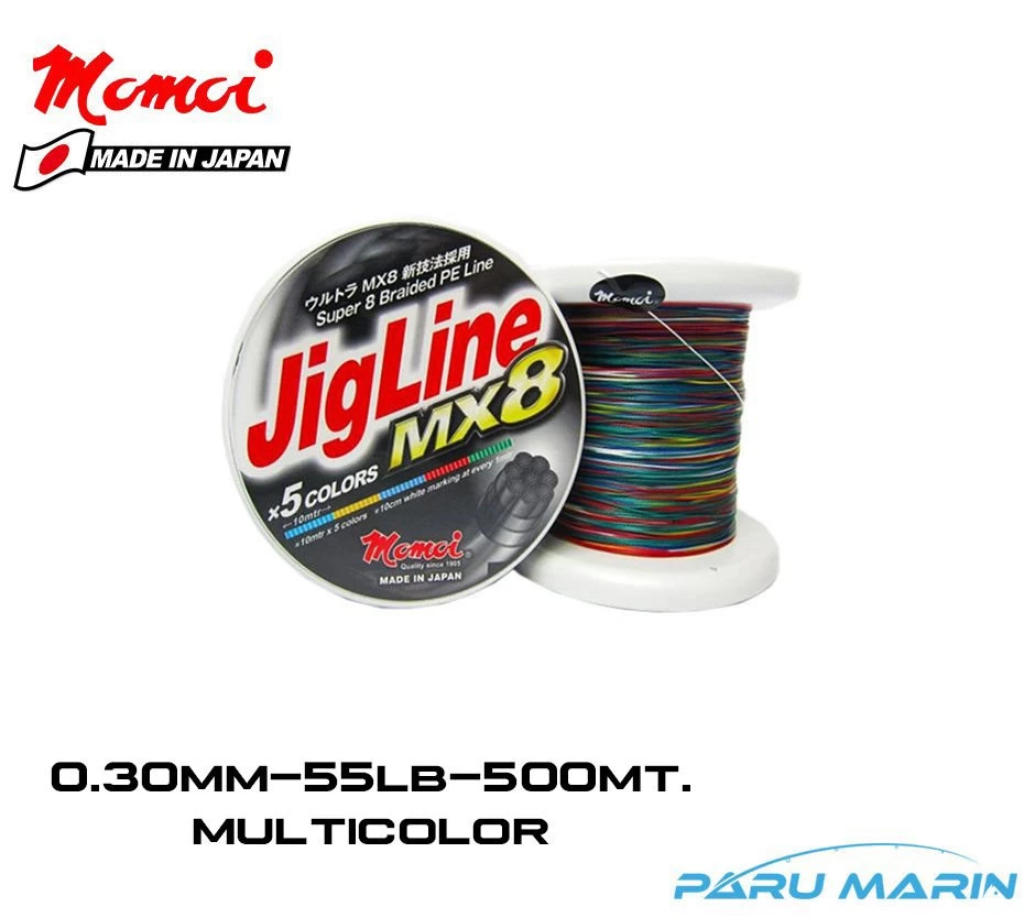 Momoi Jigline Mx8 0.30mm 500mt. Multicolor İp Misina