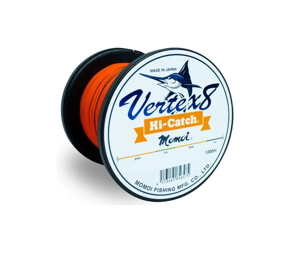 Momoi Vertex 8x  0.57mm 140lb 1200mt. Turuncu İp Misina