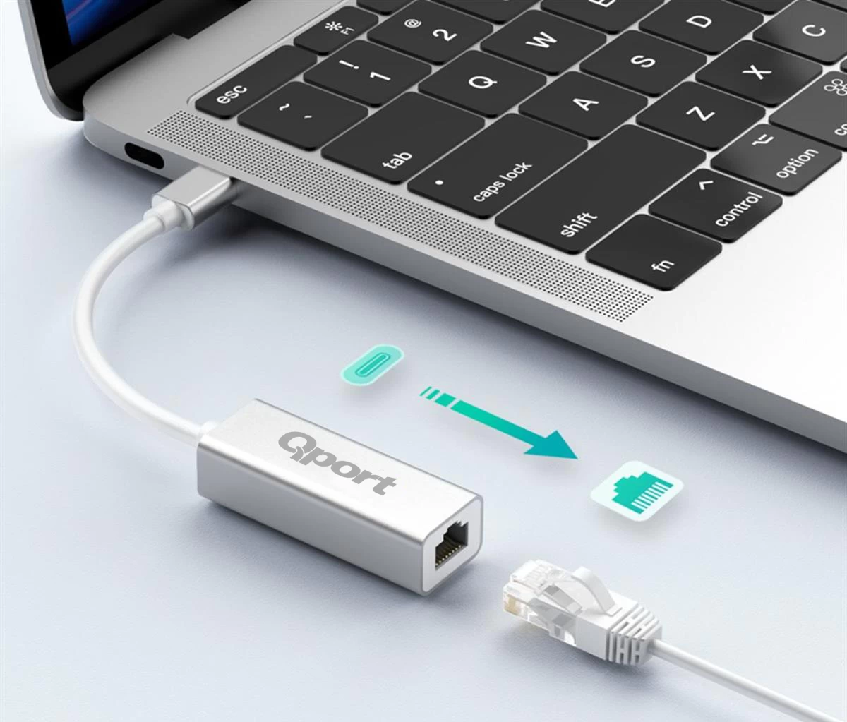 Qport Q-tr45 Type-c To Rj45 Ethernet Cevirici