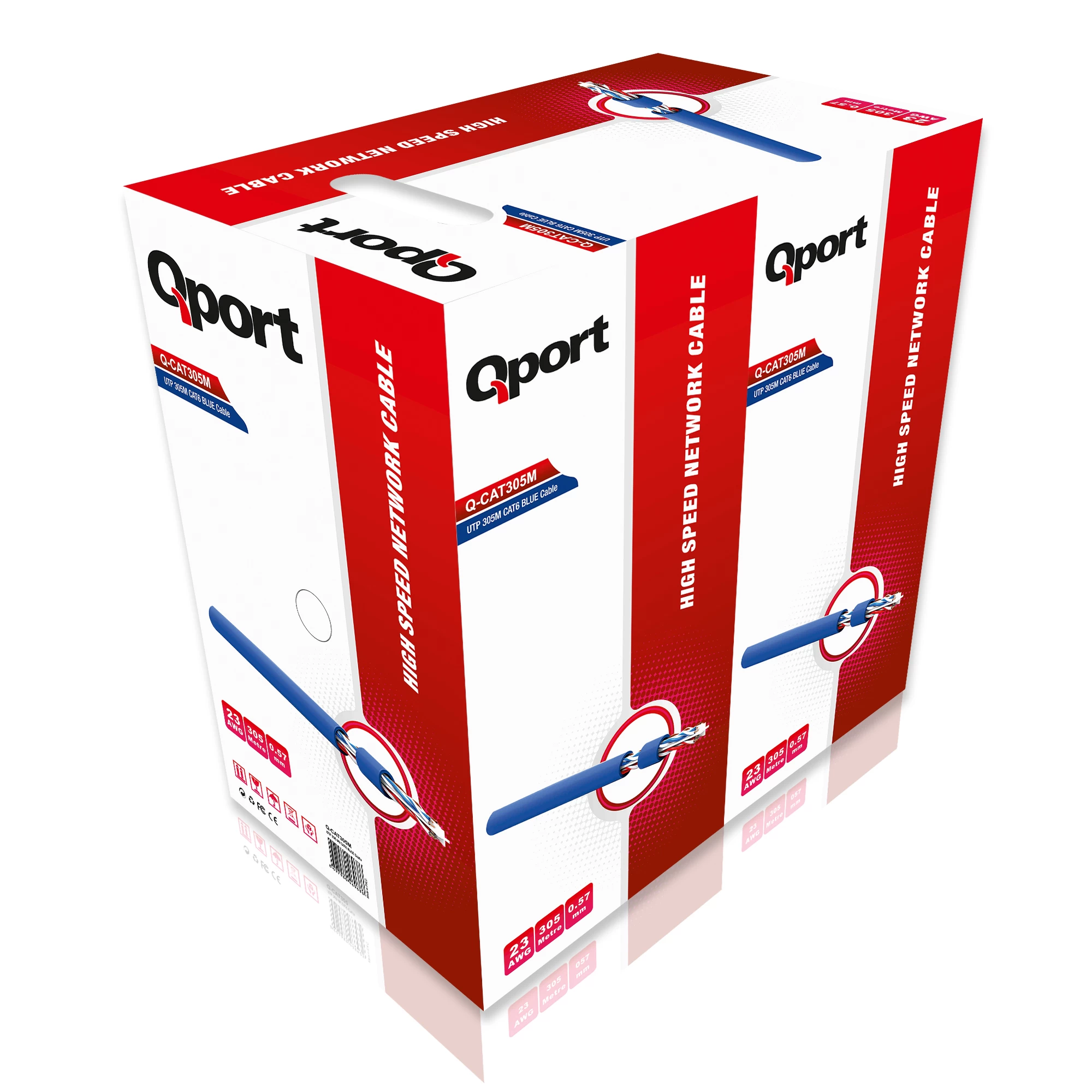 Qport Q-cat6m Utp 305 Metre Utp 23awg Mavİ Network Kablo