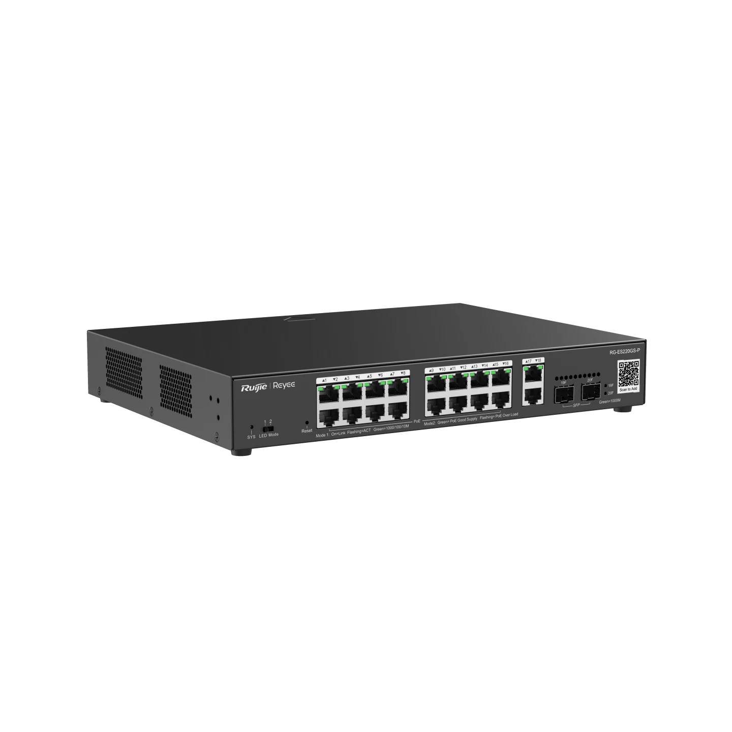 Ruİjİe-reyee Rg-es220gs-p 16xge-2xge/sfp-2xge Uplİnk 250w Poe Swİtch