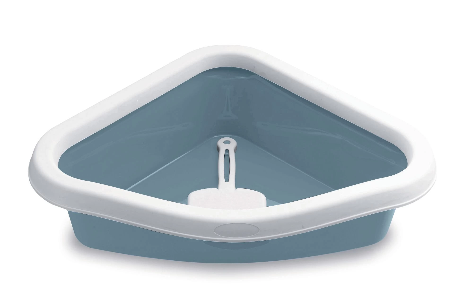 Stefanplast Sprint Corner Köşeli Açık Kedi Tuvaleti Beyaz/mavi 56x40x14 Cm