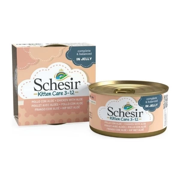 Schesir Kitten Tavuk Ve Aloeveralı Yavru Konserve Kedi Maması 85 Gr