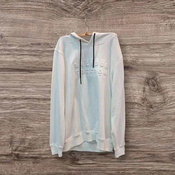 Cazador Kabartma Baskılı Kapüşonlu Erkek Sweat - Beyaz XL Beden