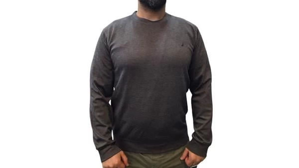 Sıfır Yaka Erkek Sweatshırt - Renk: Ant Melanj, Beden: Small