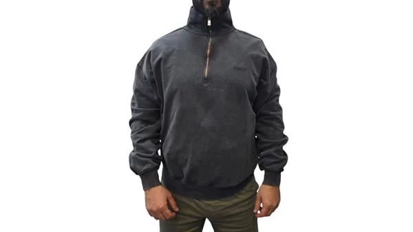 Yarım Fermuar Oversıze Boksör Sweatshırt - Renk: Antrasit, Beden: Xxlarge