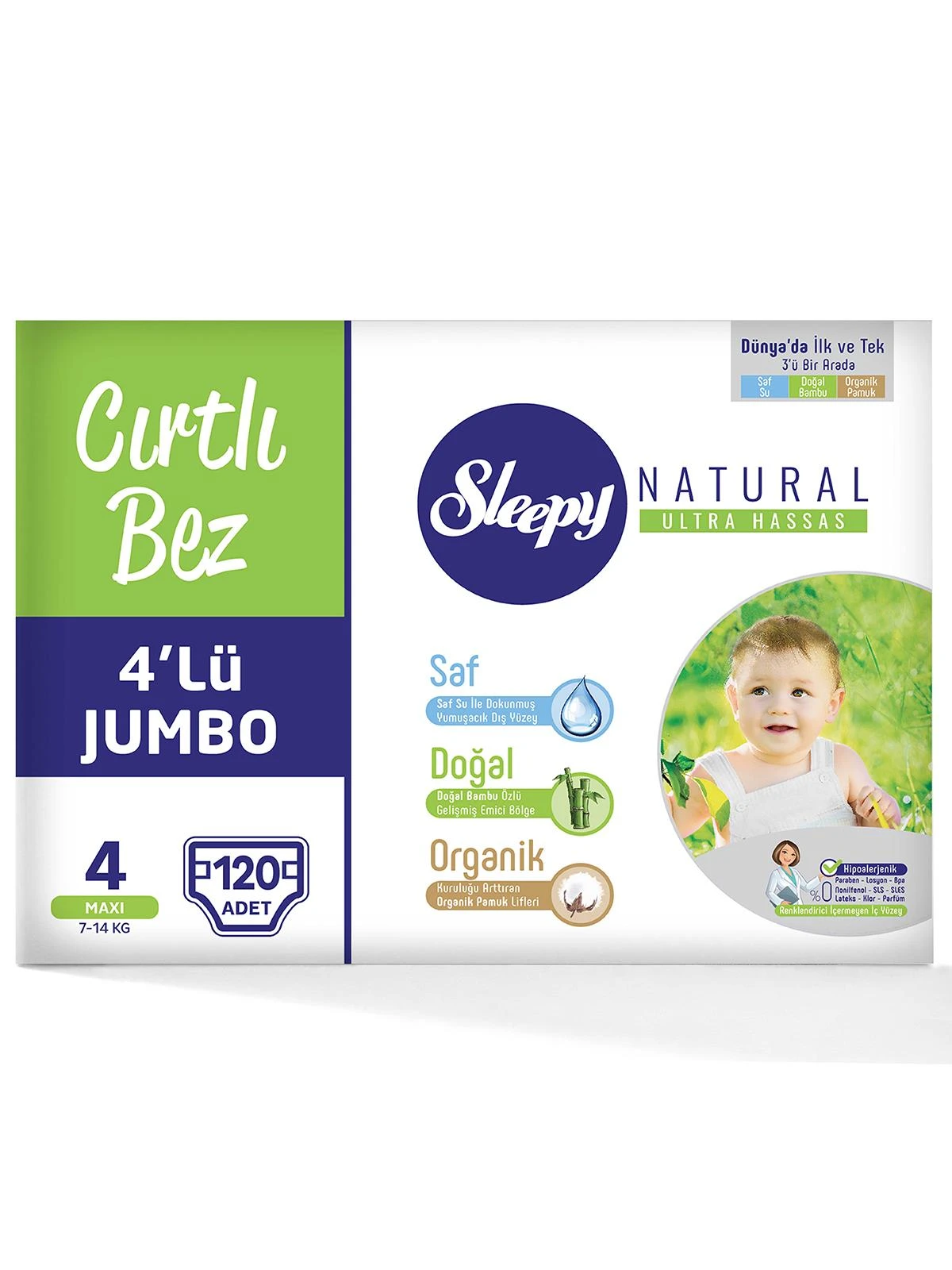 120'li Sleepy Bebek Bezi No:4  4'lü Jumbo Paket