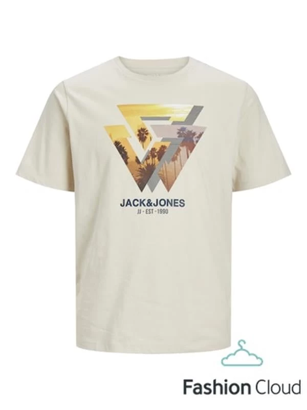 Jack & Jones 3 Dbaskılı Basic T-Shirt - Bej L Beden