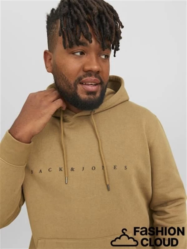 Jack & Jones Nakış Model Büyük Beden Erkek Sweatshirt - Kahverengi 3XL Beden