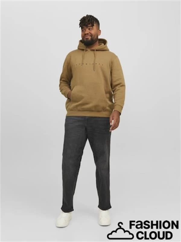 Jack & Jones Nakış Model Büyük Beden Erkek Sweatshirt - Kahverengi 3XL Beden