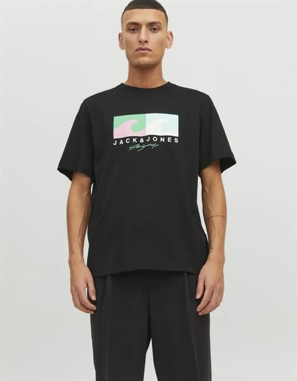 Jack & Jones Tulum Baskılı Kısa Kollu T-Shirt - Siyah M Beden