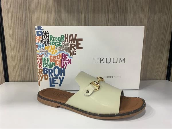 Kuum Hakiki Deri Comfort Terlik - Bej 38 Numara