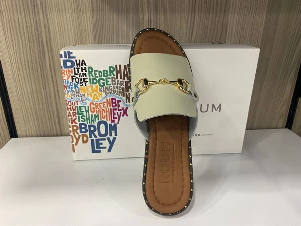 Kuum Hakiki Deri Comfort Terlik - Bej 36 Numara