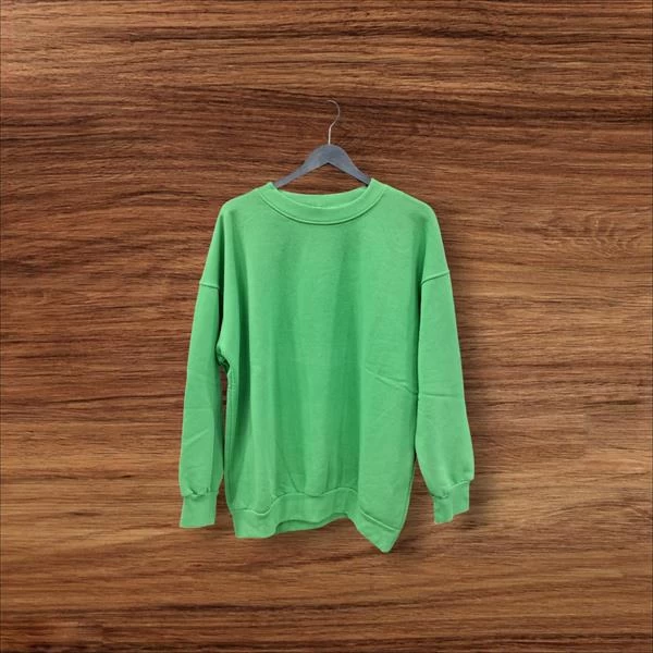 Lespepes Oversıze Kadın Şardonlu Sweatshırt - Renk: YeŞİl, Beden: Small