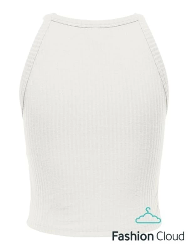Jack & Jones Kadın Günlük Crop Atlet  - Beyaz X S Beden