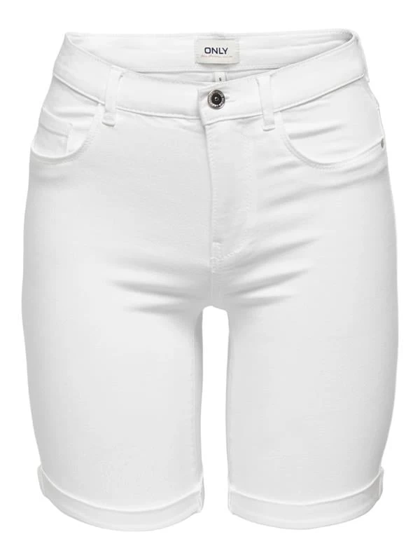 Only Onlraın Orta Uzun Denim Şort - Beyaz S Beden