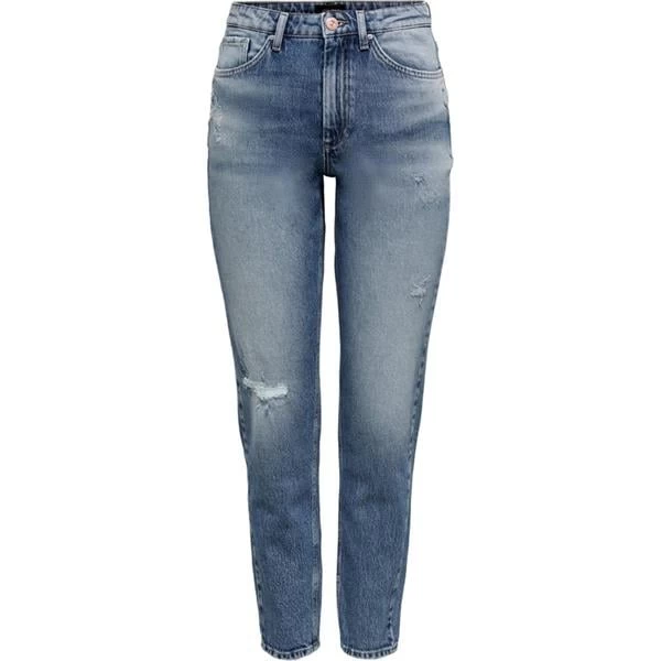 Only Mom Fit Yırtık Jean - Mavi L-32