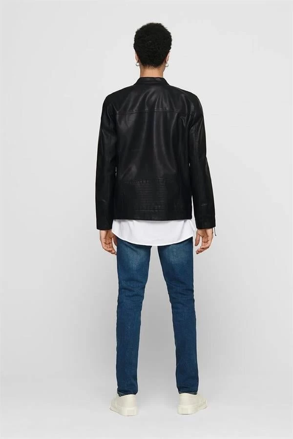 Only & Sons Deri Ceket  - Siyah XL Beden