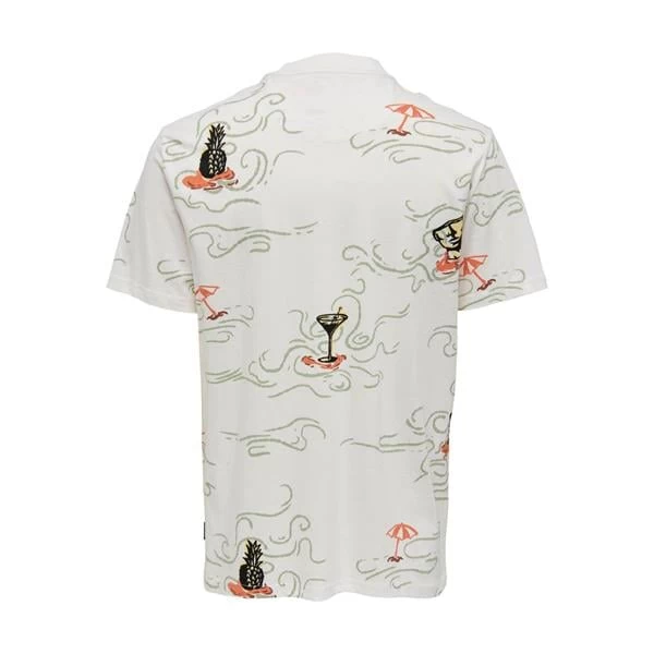 Only & Sons Relax Fit Unisex T-Shirt - Beyaz M Beden