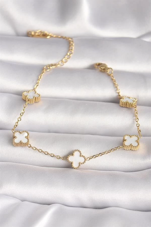 316l Çelik Gold Renk Baby Boy Yonca Model Kadın Bileklik
