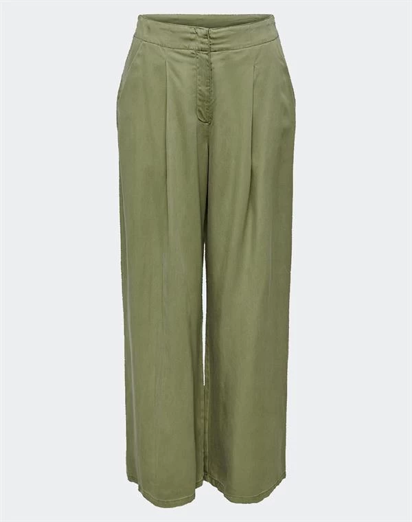 Straight Fit Keten Pantolon Yeşil - Renk: YeŞİl, Beden: Medium