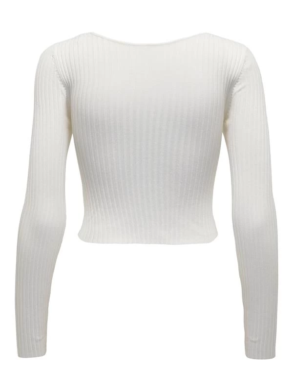 V Yaka Crop Triko Bej - Renk: Bej, Beden: Xlarge